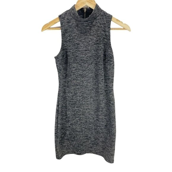 Anthropologie Dresses & Skirts - Anthropologie Cecico Gray Fitted Turtle Neck Dress Sz S Sleeveless Zip Back
